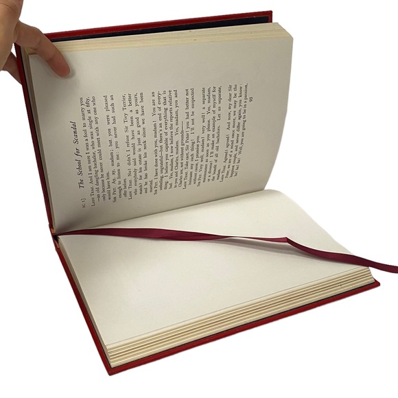 The School for Scandal by Richard Brinsley Sheridan Red Leather Bound Hardcover - Picture 5 of 15